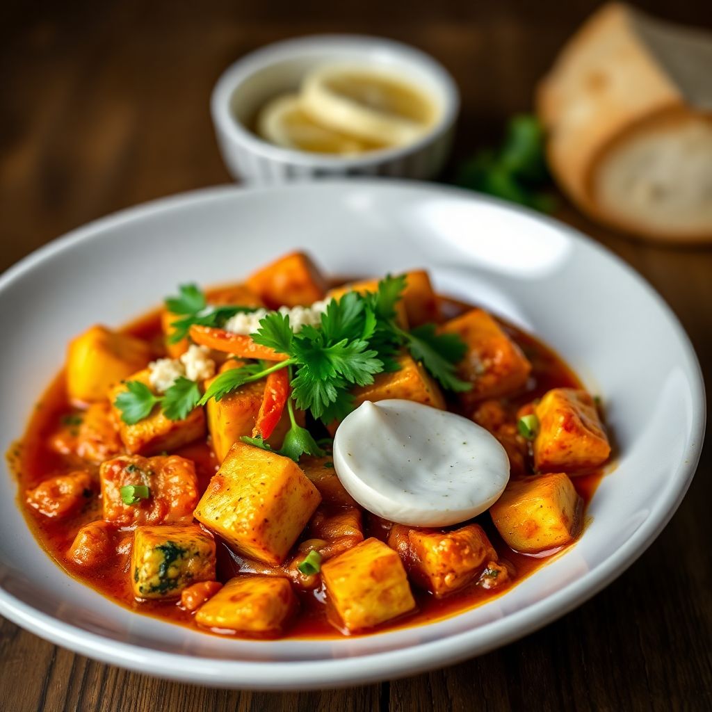 Würzige Shakshuka mit Naturtofu und Zucchini
