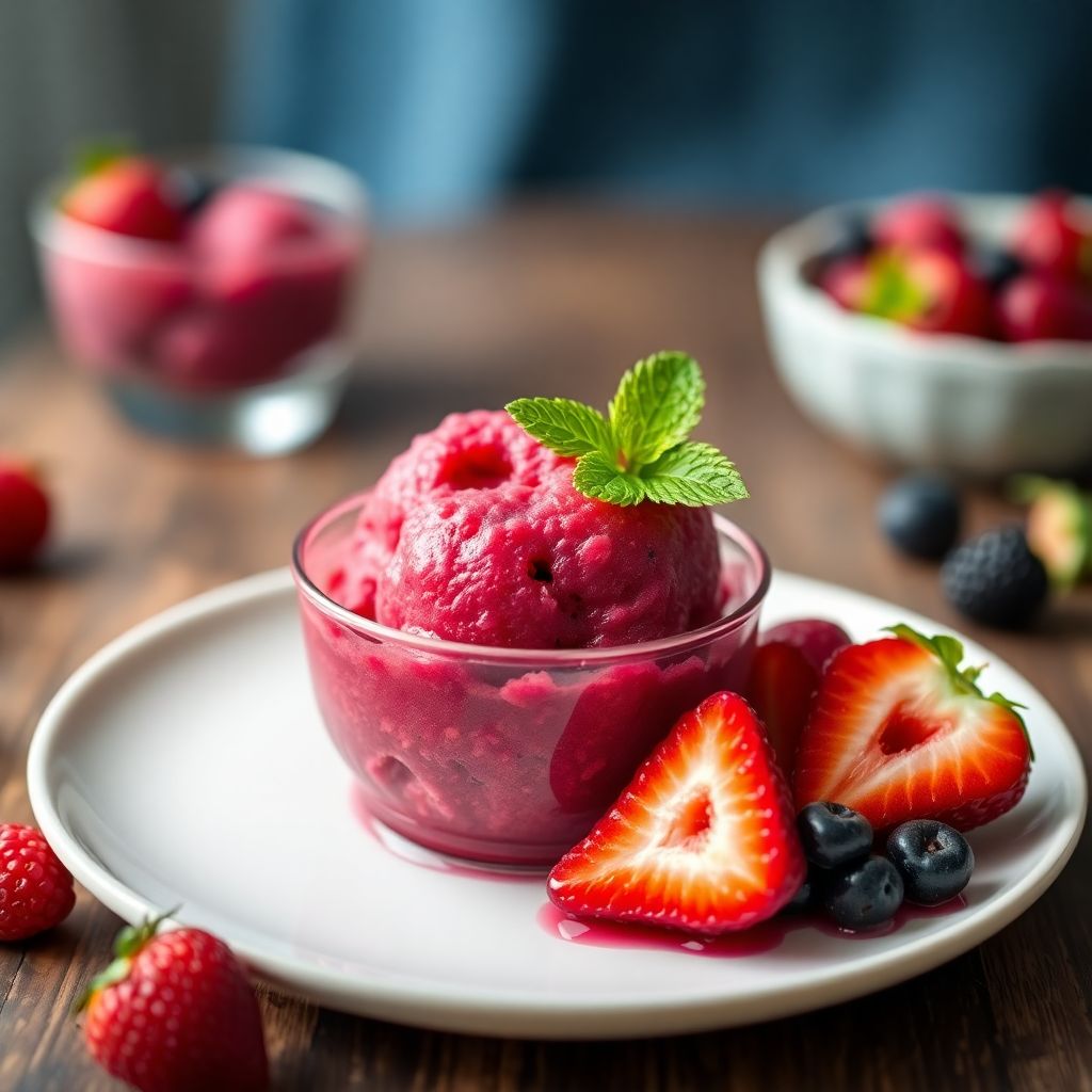 Schnelles Veganes Beeren-Sorbet