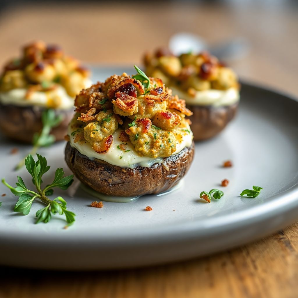 Gefüllte Champignons mit Kräuterfrischkäse