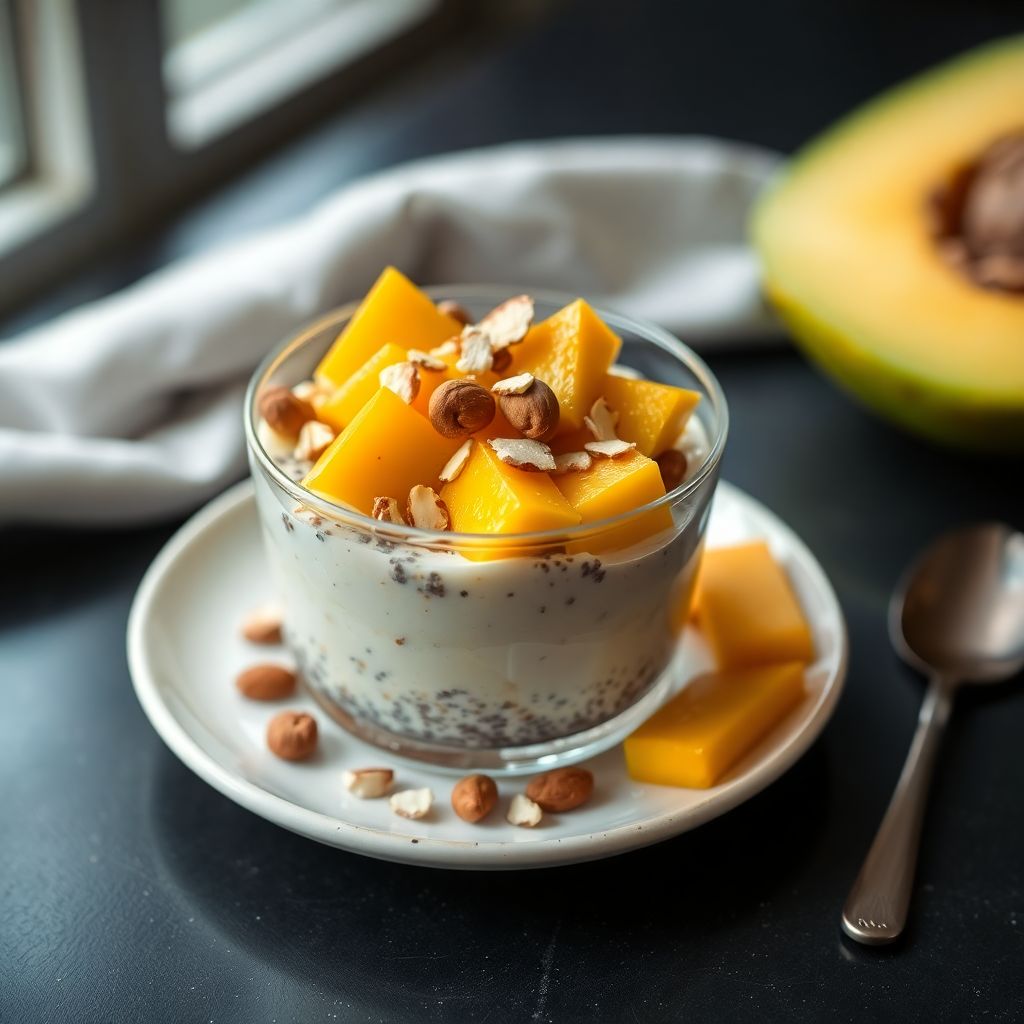 Mandel-Chia-Pudding mit Mango