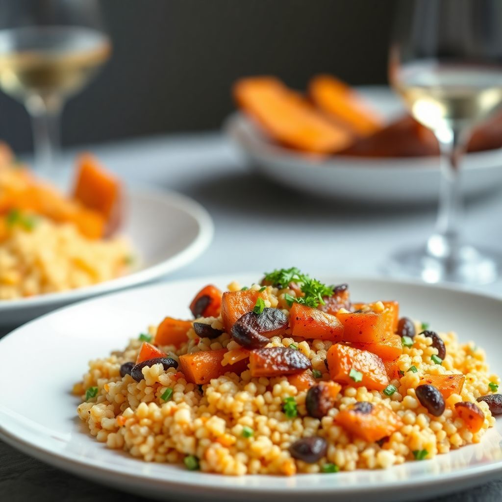 Couscous mit gebackenen Süßkartoffeln