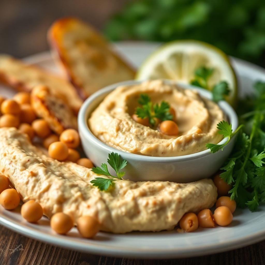 Klassischer Hummus mit Kichererbsen