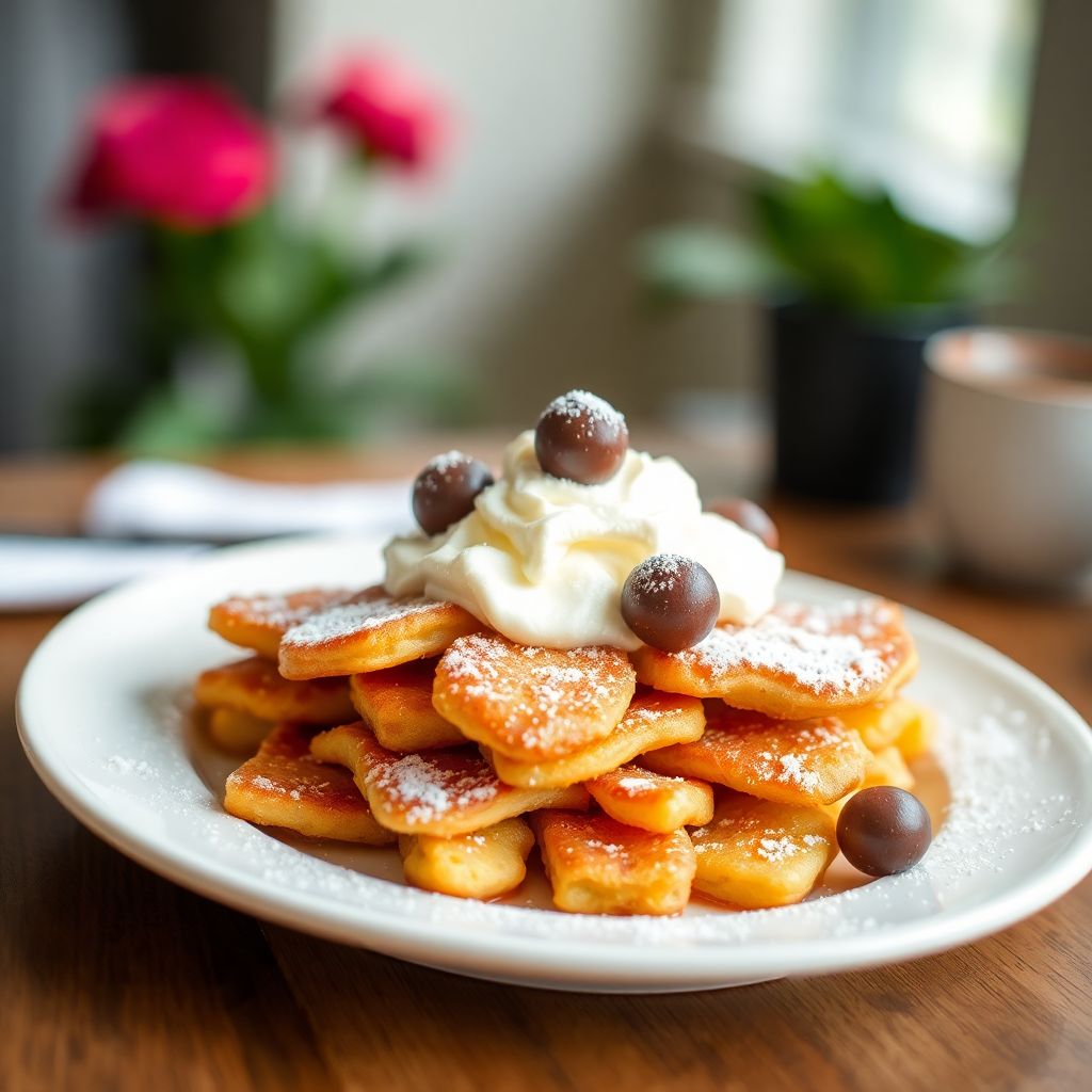Kaiserschmarrn mit Schokodrops und Puderzucker
