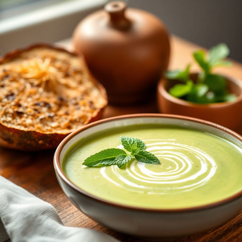 Erbsensuppe mit frischer Minze