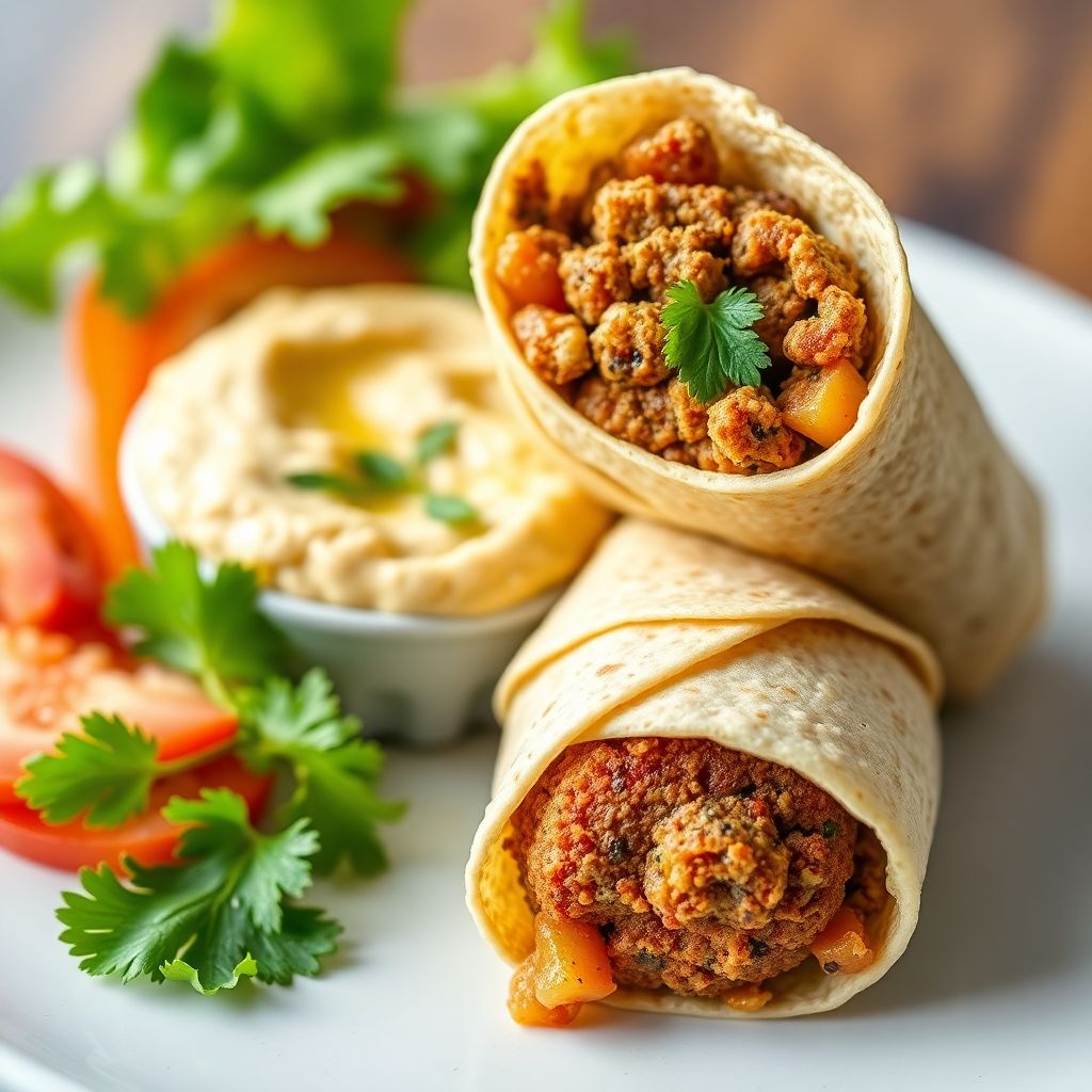 Falafel-Wraps mit Hummus