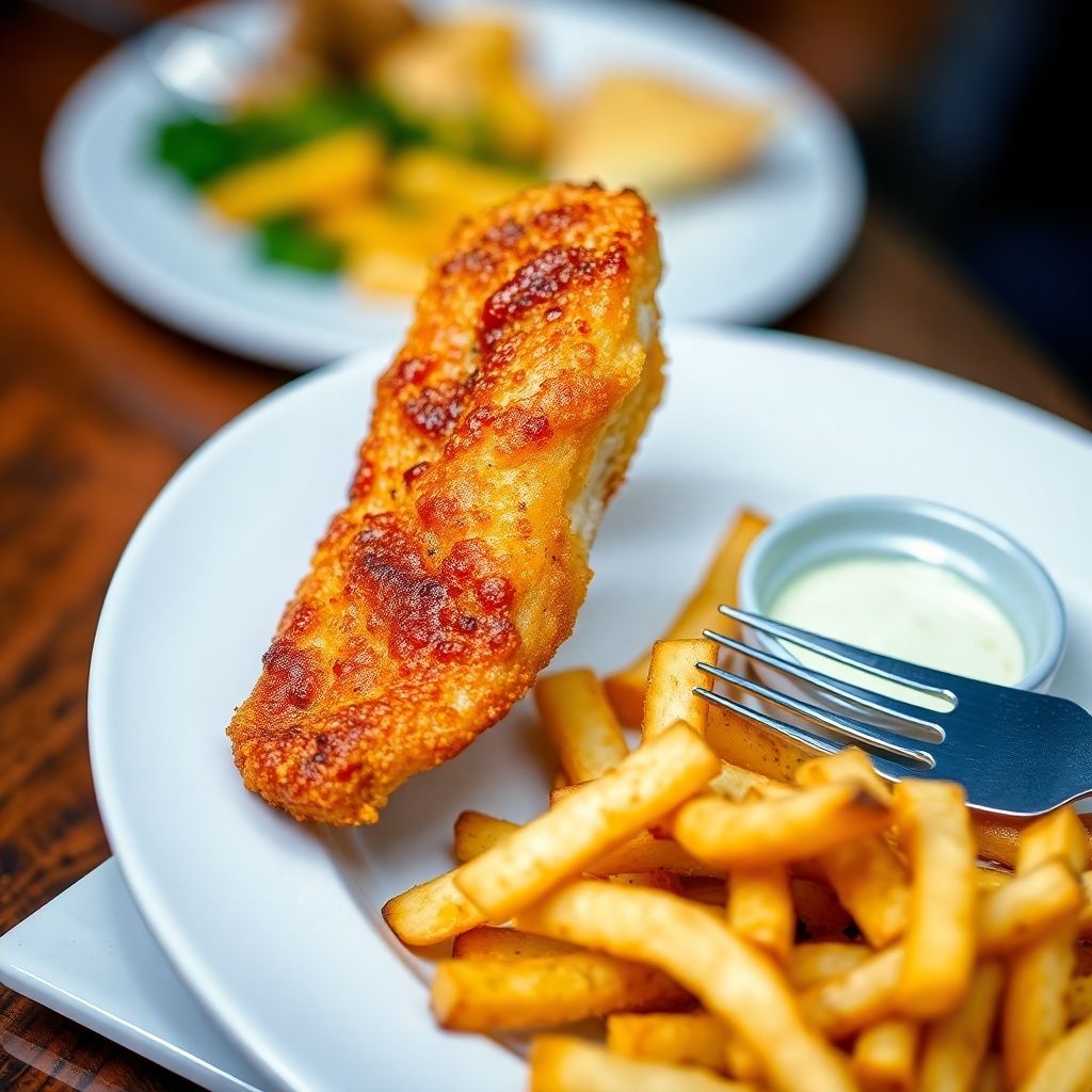 Knuspriges Fischfilet mit Pommes