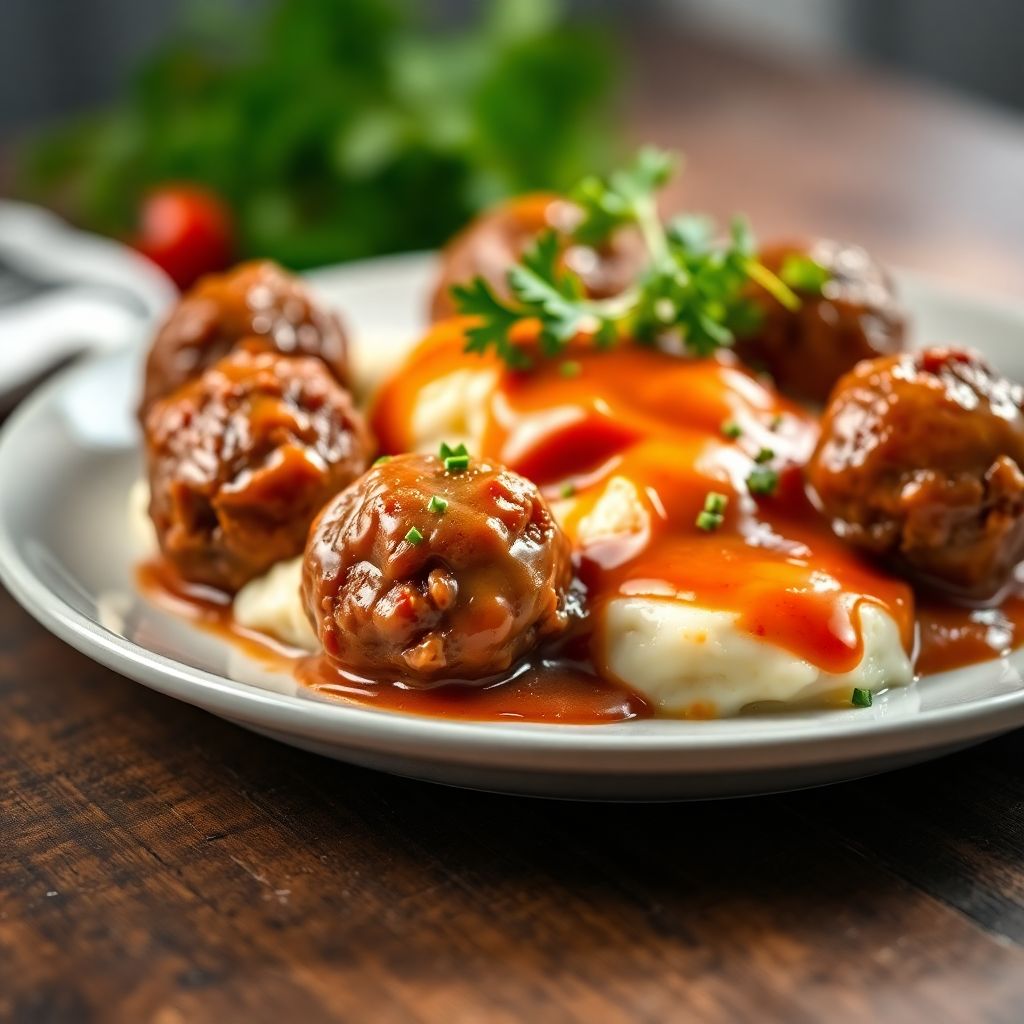 Klassische Frikadellen mit Kartoffelpüree