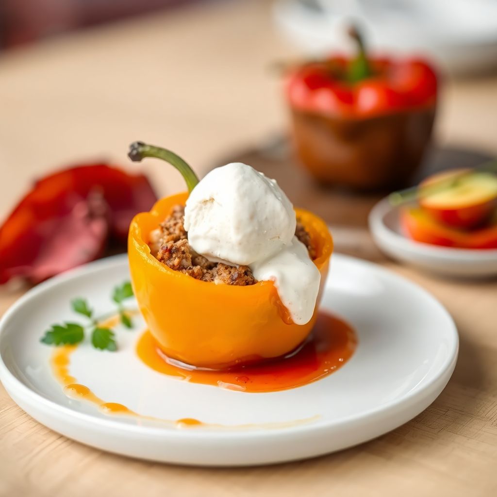 Gefüllte Paprika mit Reis und Hackfleisch