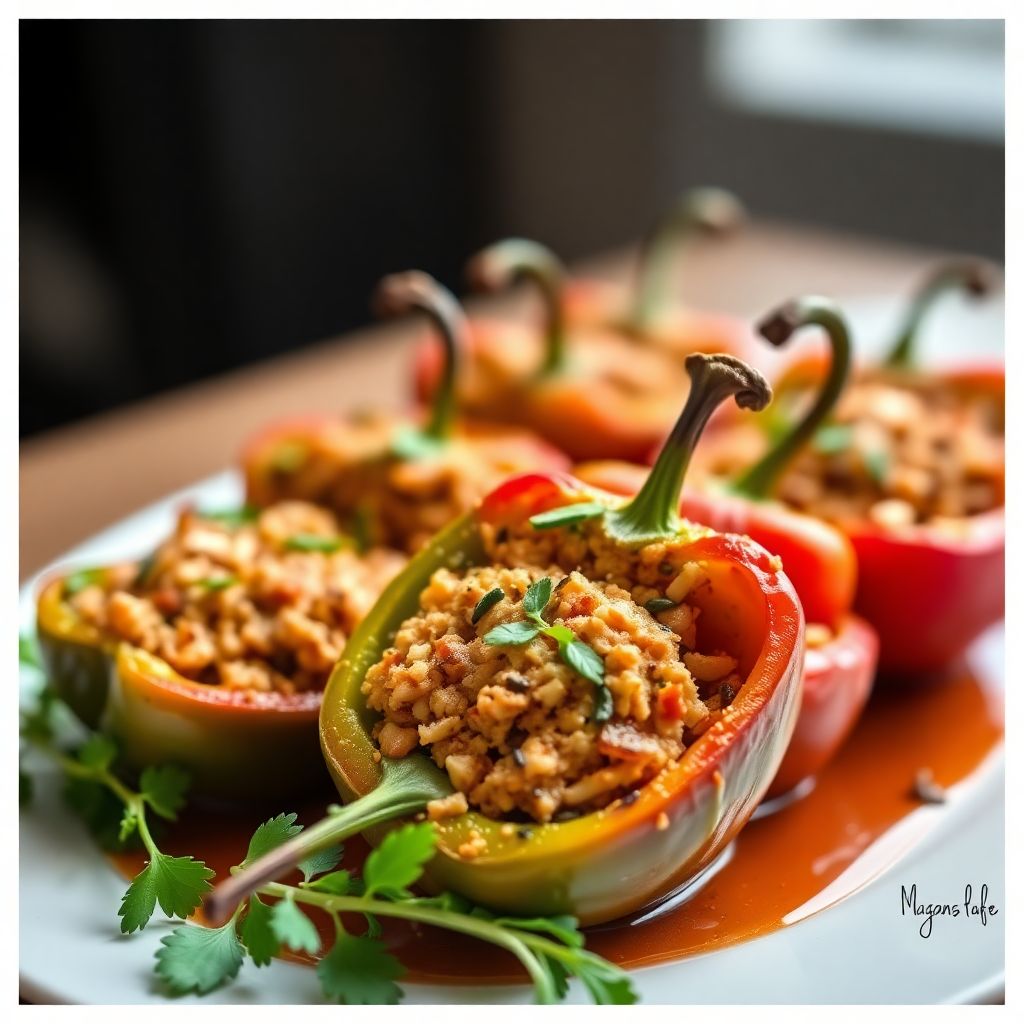 Vegane gefüllte Paprika