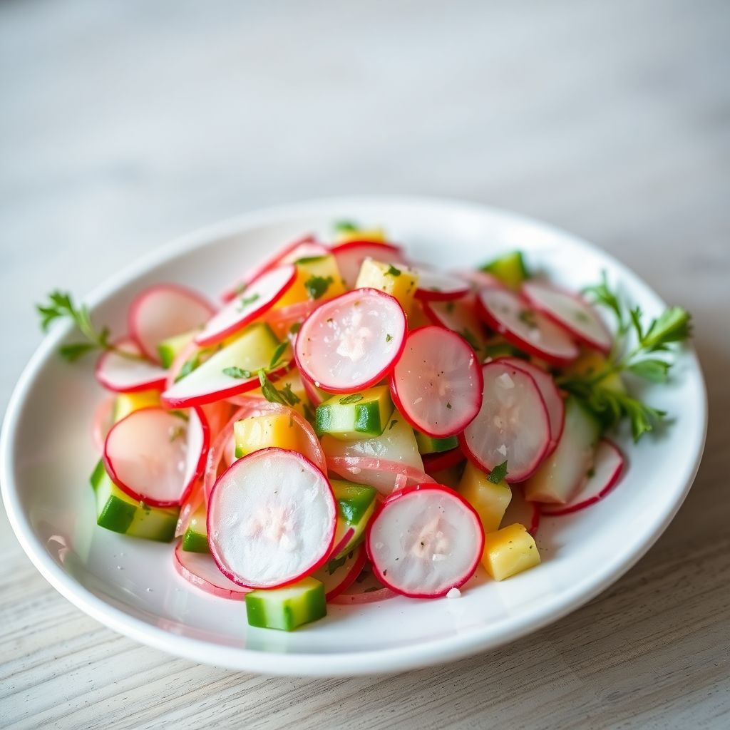 Knackiger Gurken-Radieschen-Salat