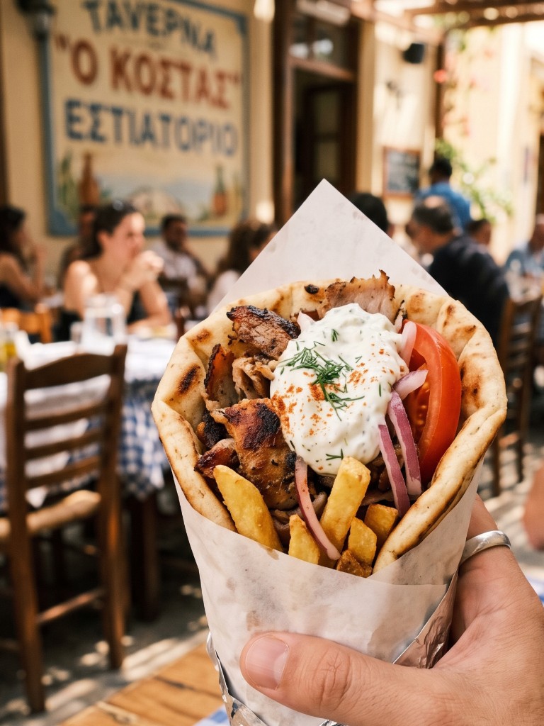 Griechisches Gyros in der Pita