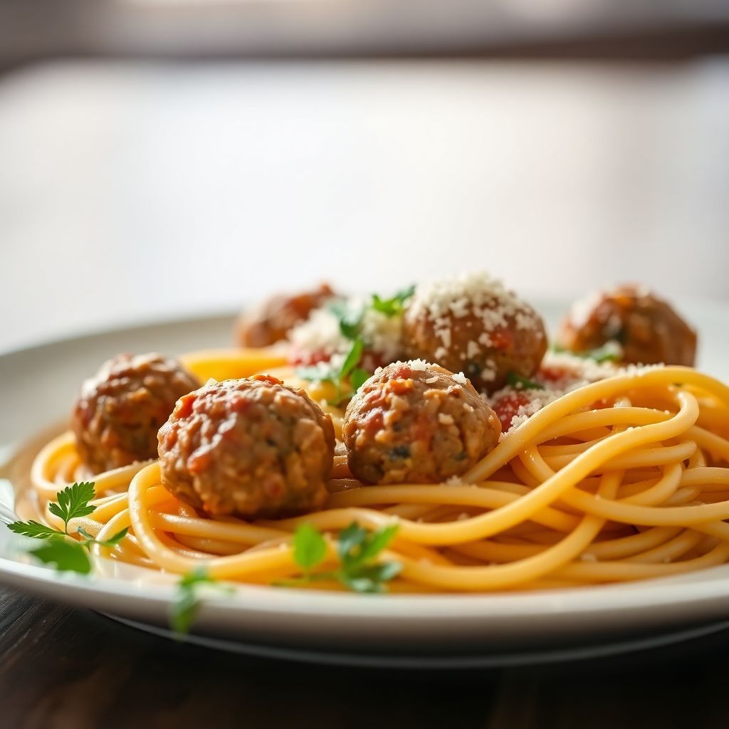 Spaghetti mit Hackbällchen