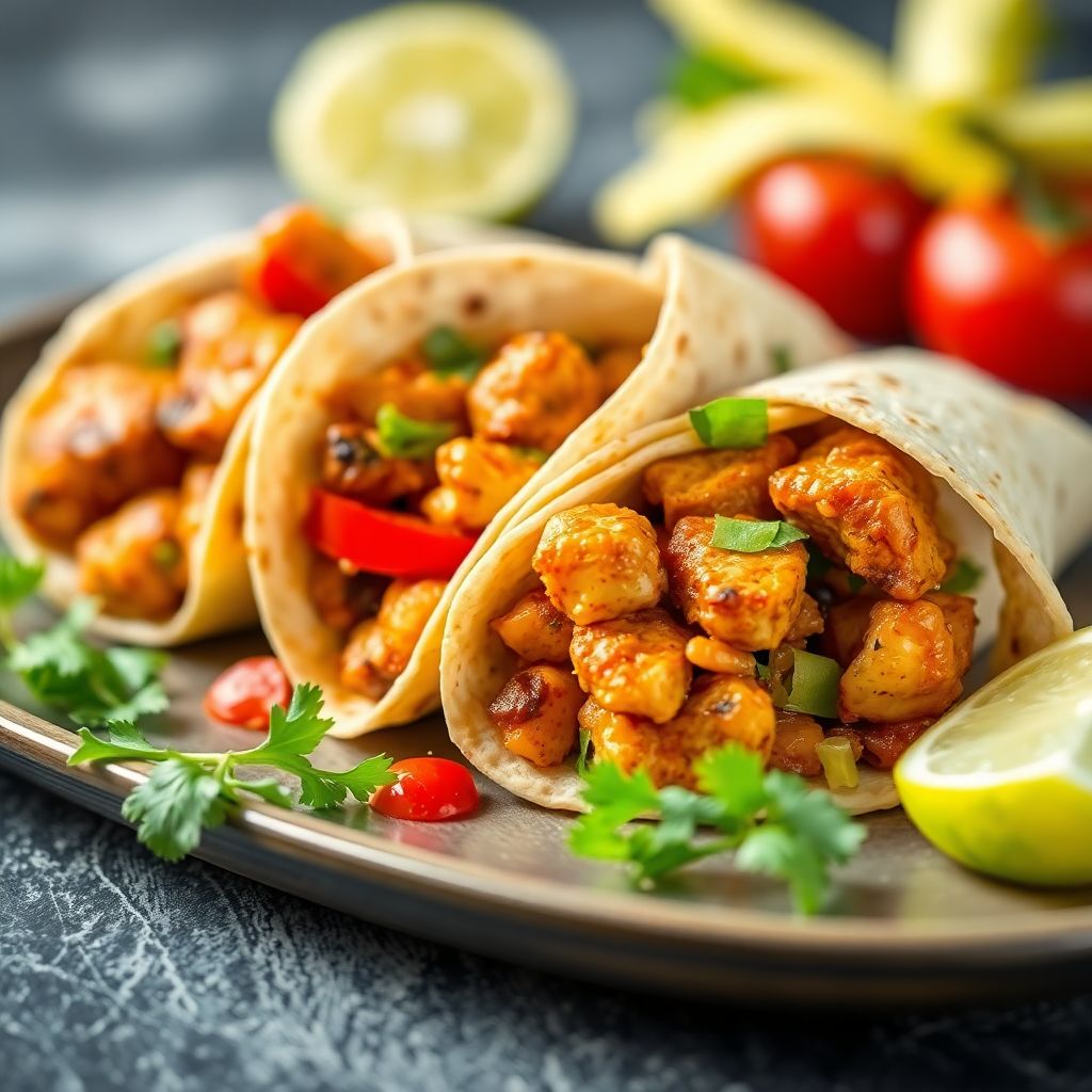 Hähnchen-Fajita-Wraps
