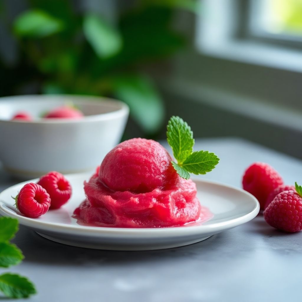 Schnelles Himbeersorbet
