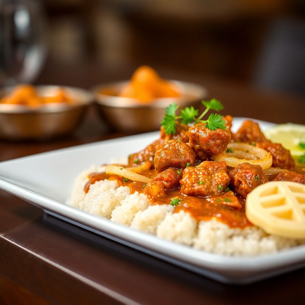 Tikka Masala mit Rindfleisch und Zwiebeln