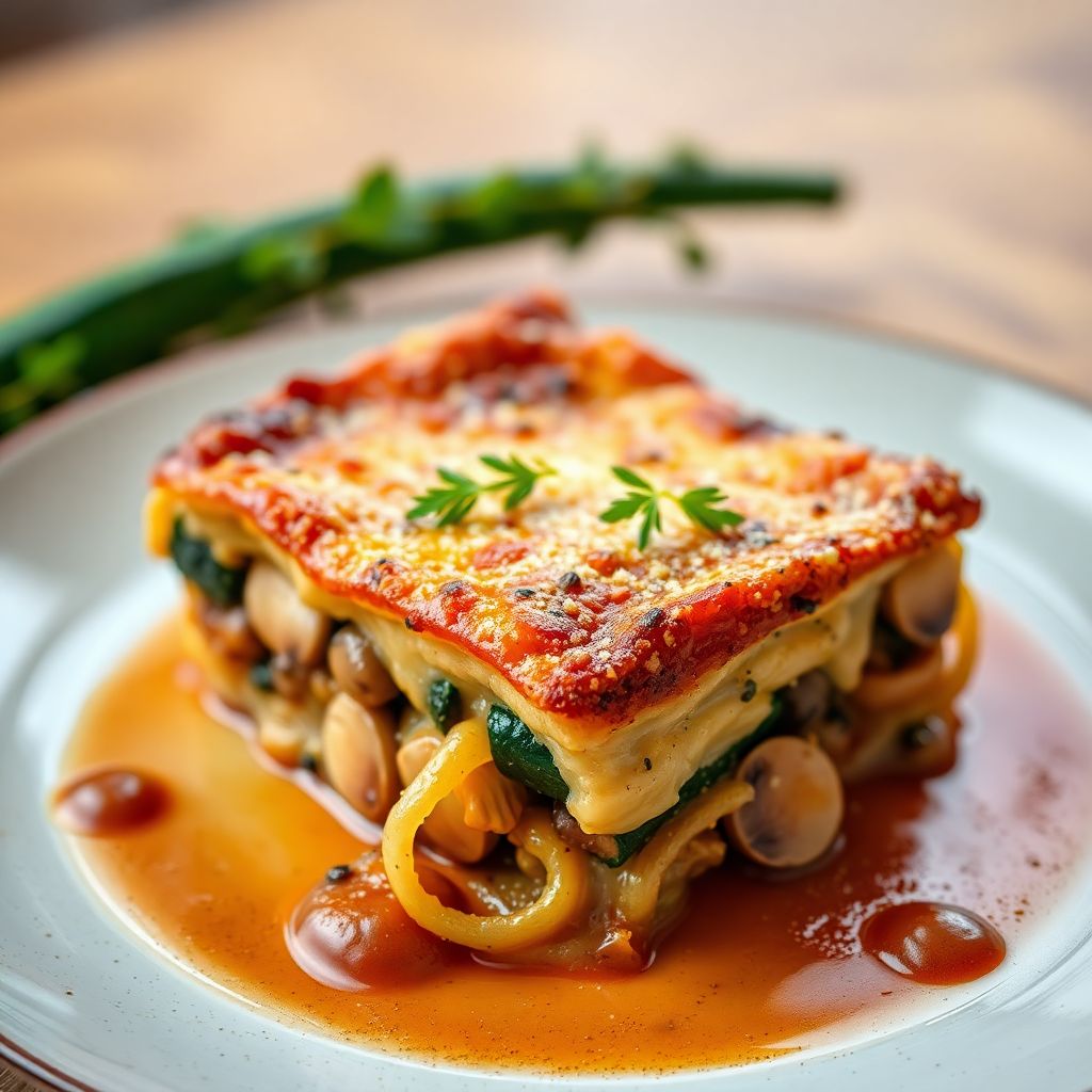 Auflauf mit Champignons und Zucchini (Pasticcio)