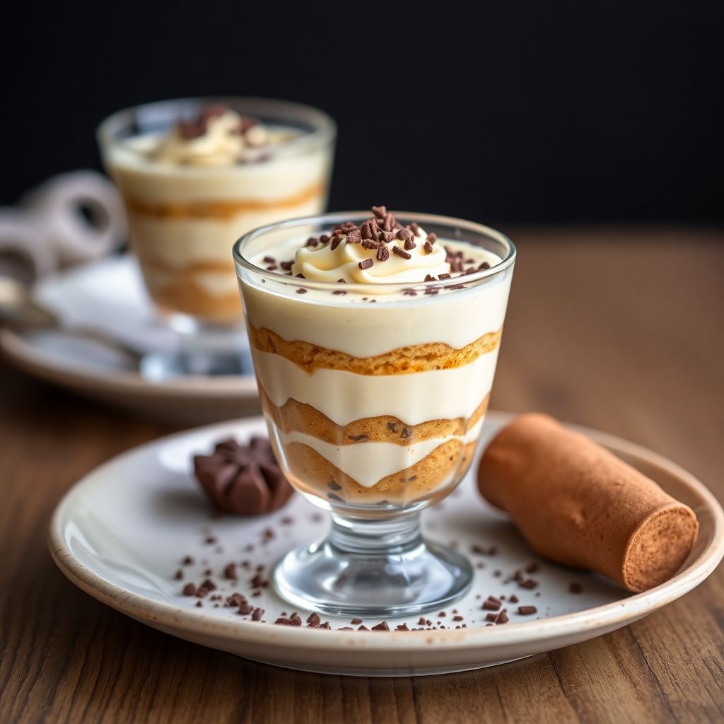 Cremiges Tiramisu im Glas mit Eierlikör und Schokostreuseln
