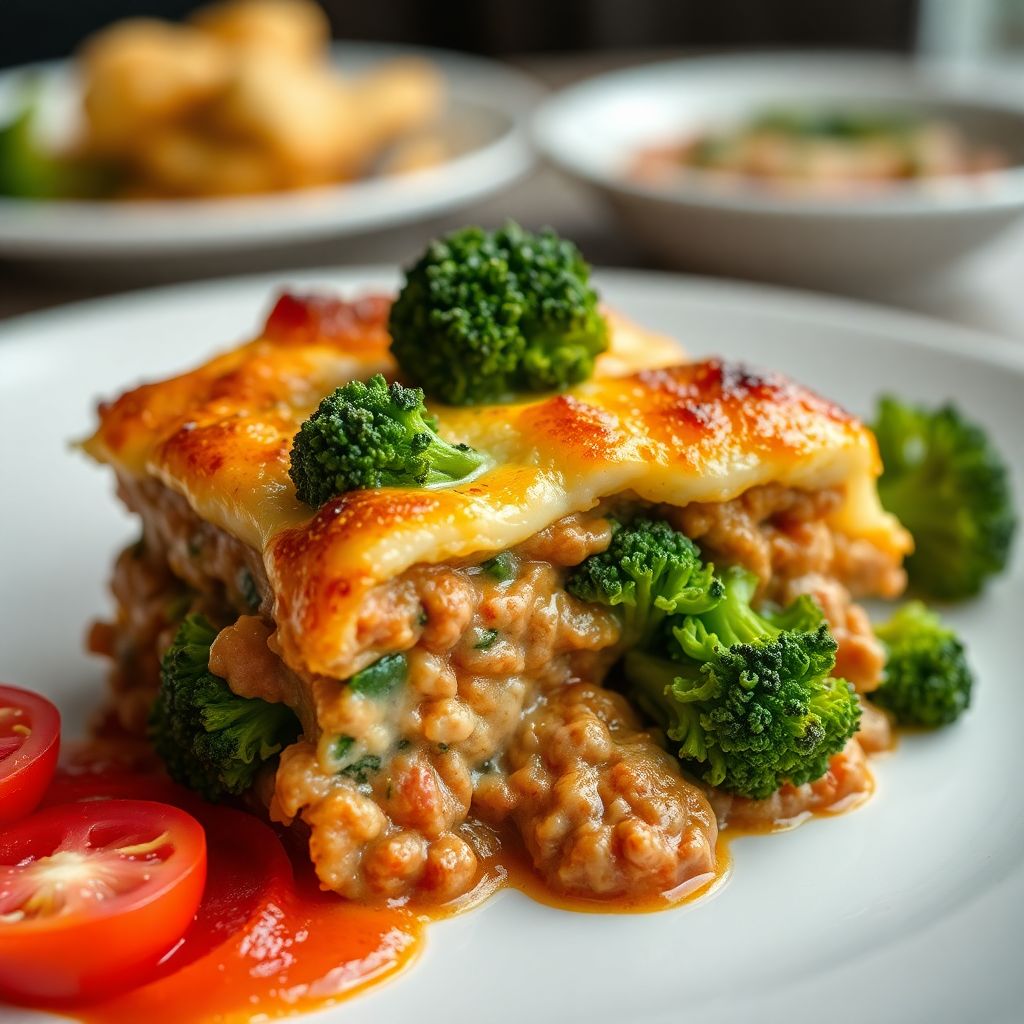 Auflauf mit Hackfleisch und Brokkoli (Pasticcio)