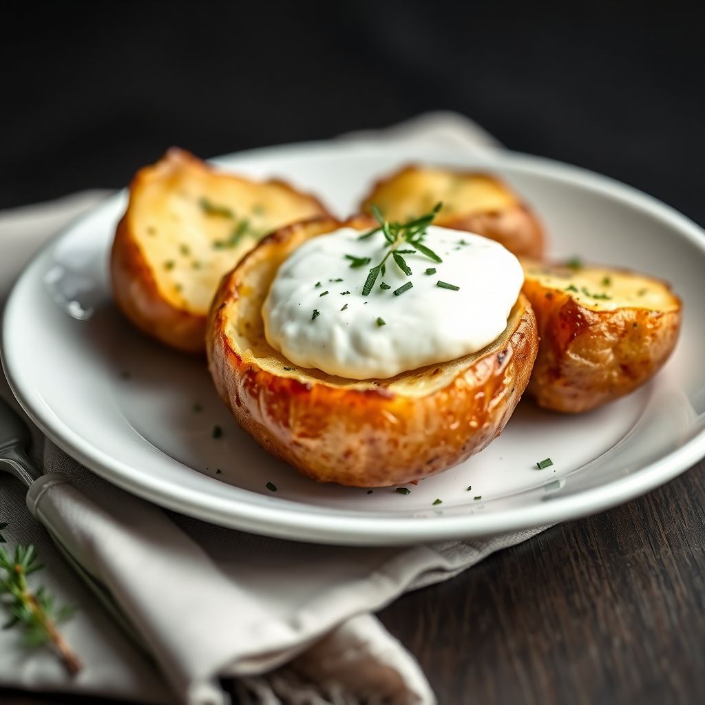 Ofenkartoffeln mit Kräuterquark