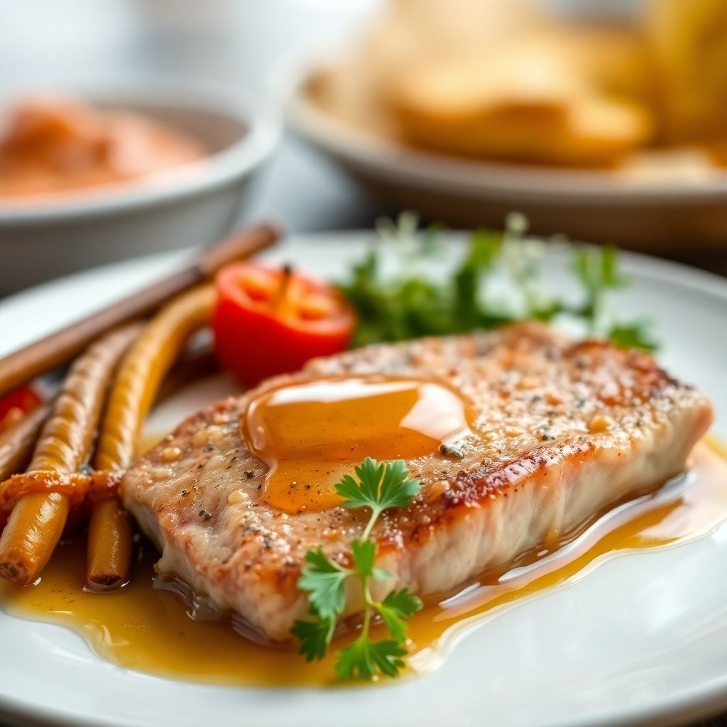 Lachsfilet in Honig-Senf-Sauce