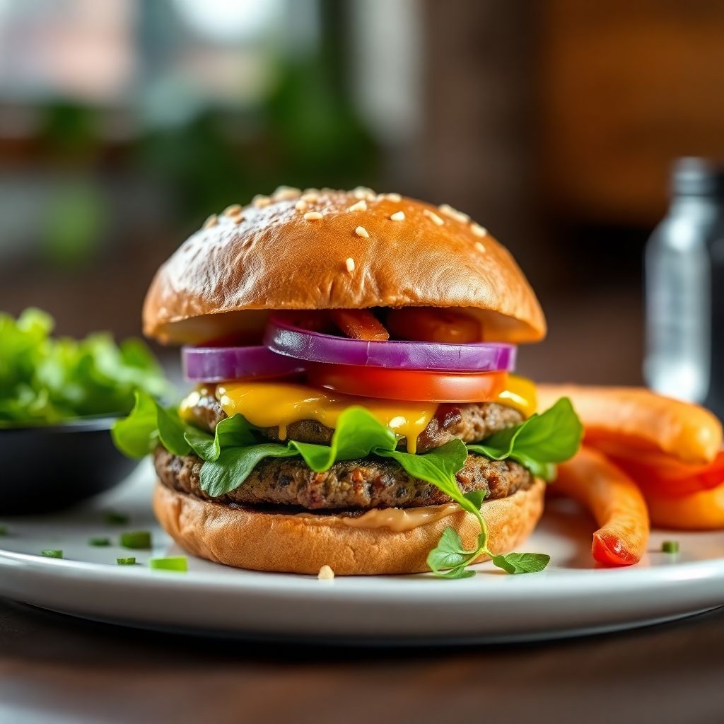 Veggie-Burger mit Linsentalern