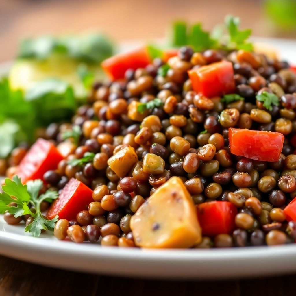 Linsensalat mit Balsamico-Vinaigrette