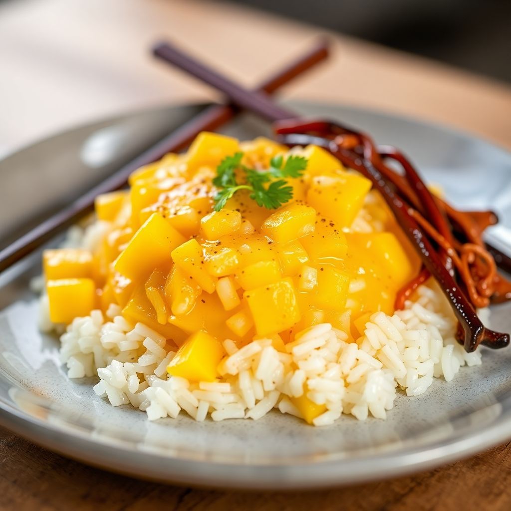 Thailändischer Mango-Kleb-Reis