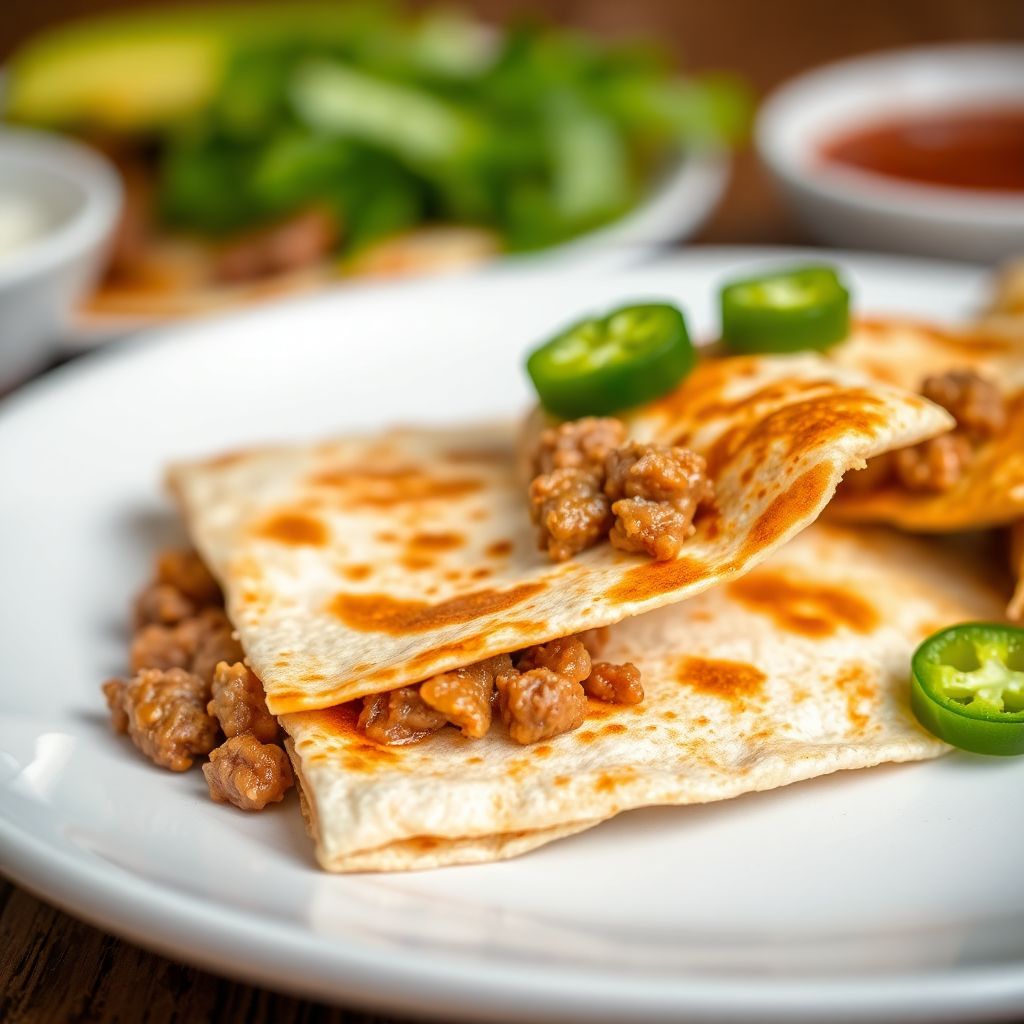 Knusprige Weizentortilla-Wraps mit Rinderhack und Bohnen & Tomaten