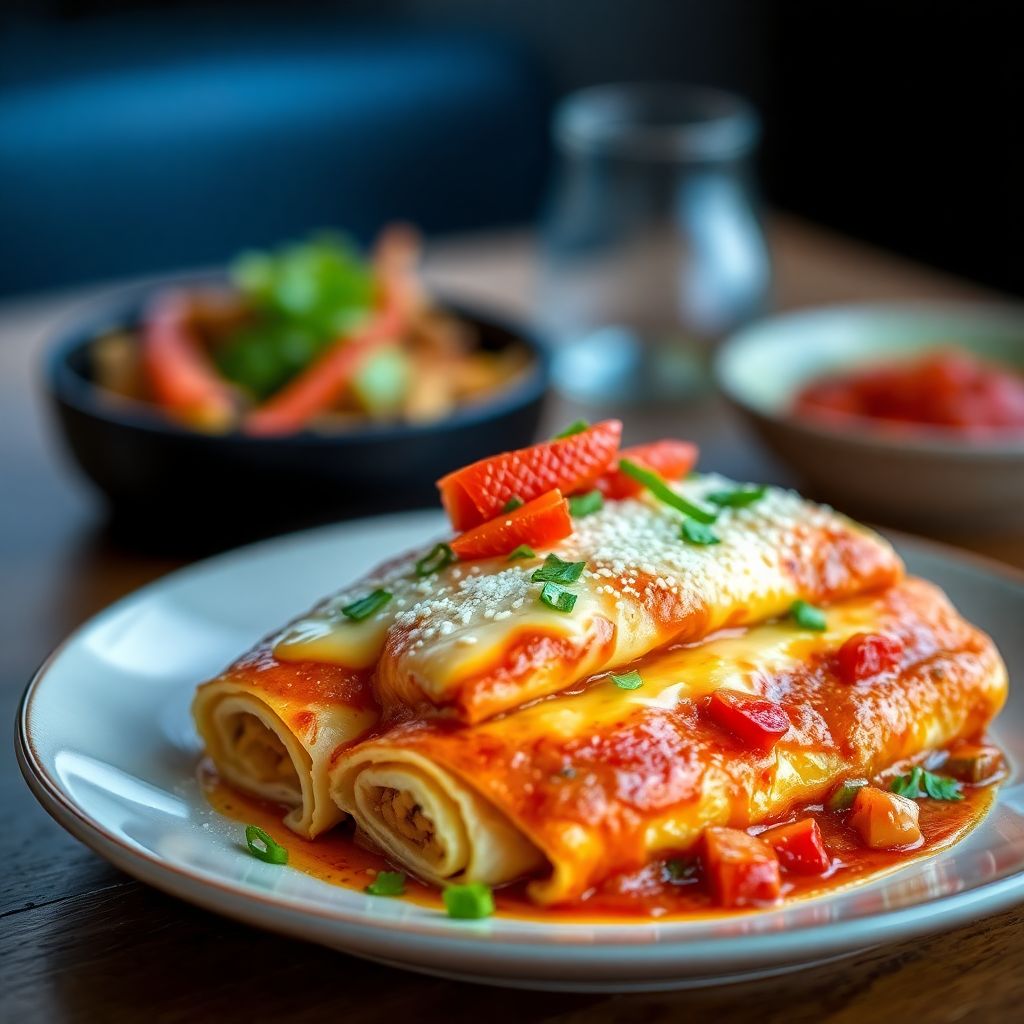 Enchiladas überbacken mit Tofu und Paprika