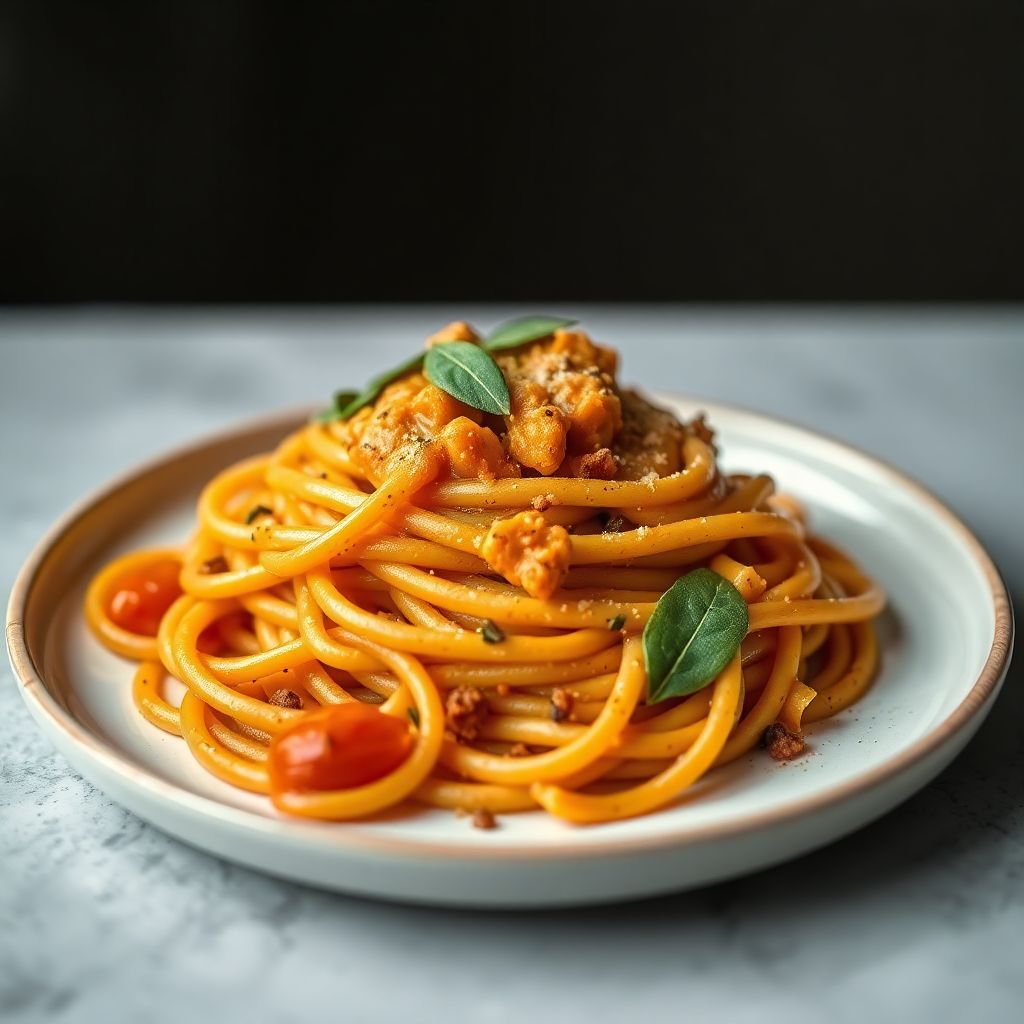 Pasta mit Kürbis-Salbei-Sauce