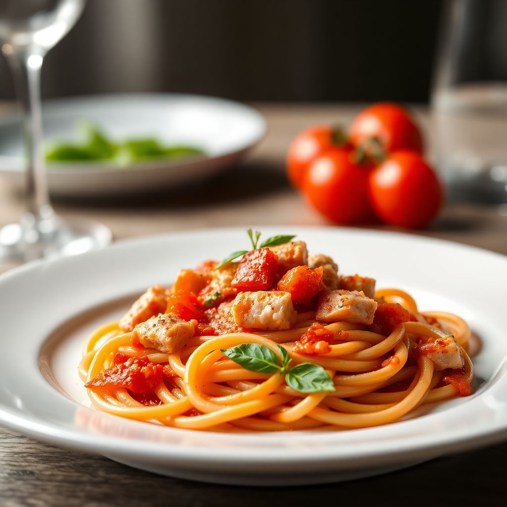 Thunfisch-Pasta in Tomatensauce