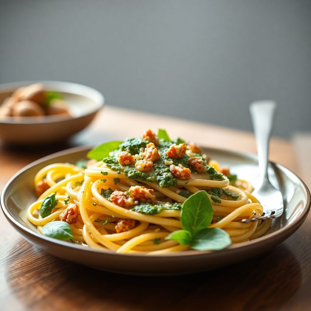 Pasta mit Walnuss-Salbei-Pesto