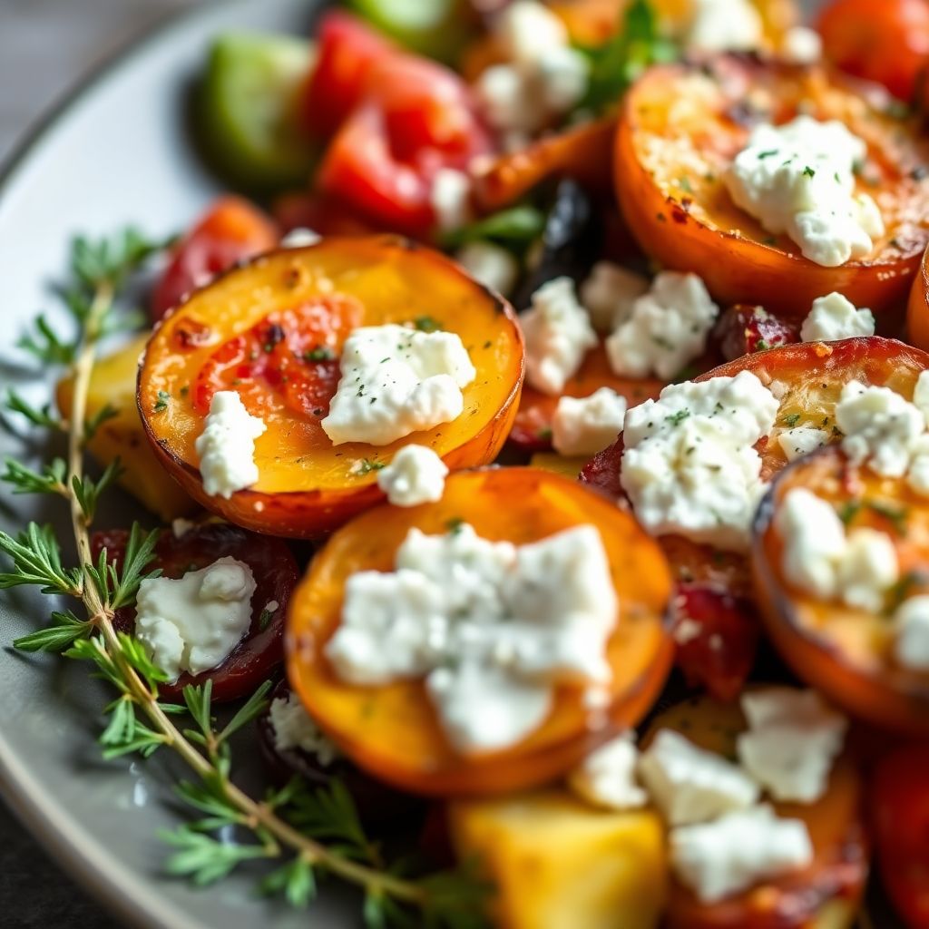 Buntes Ofengemüse mit Feta