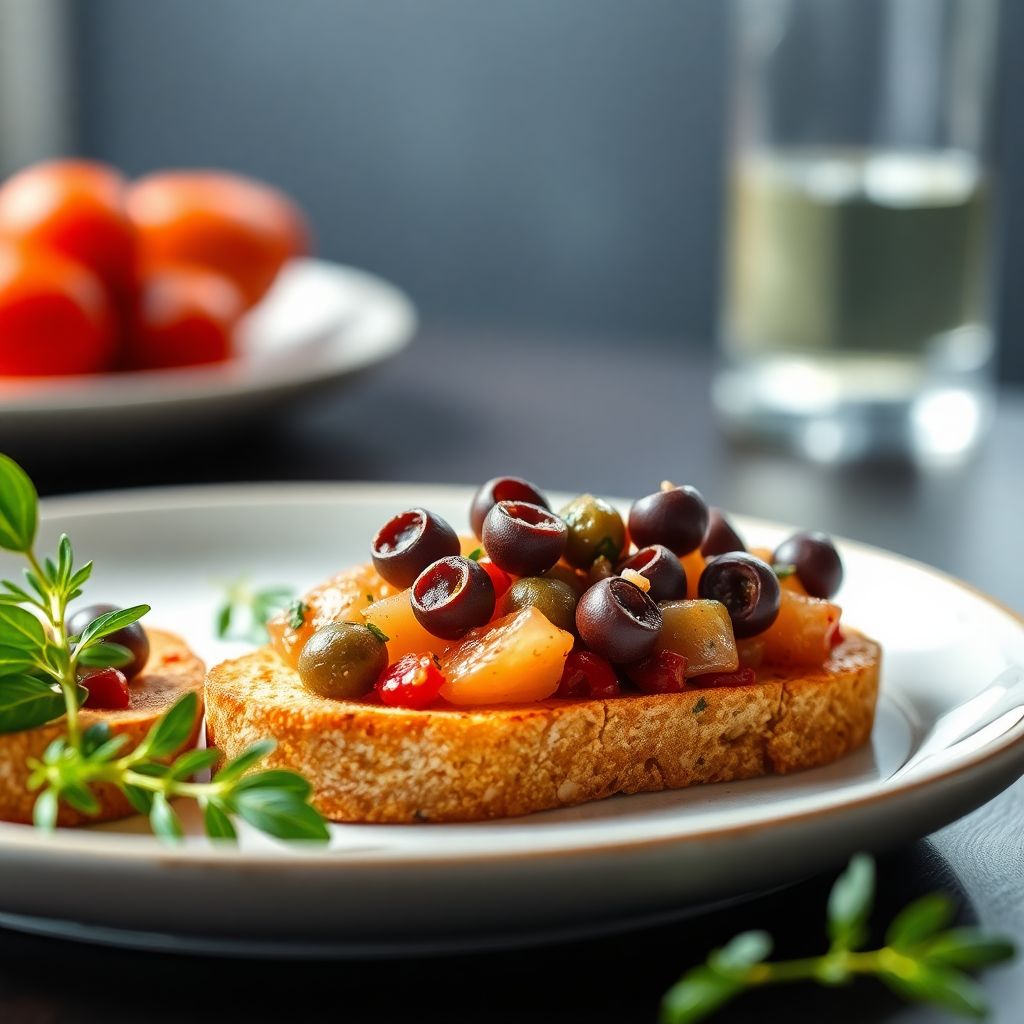 Oliven-Kapern-Bruschetta