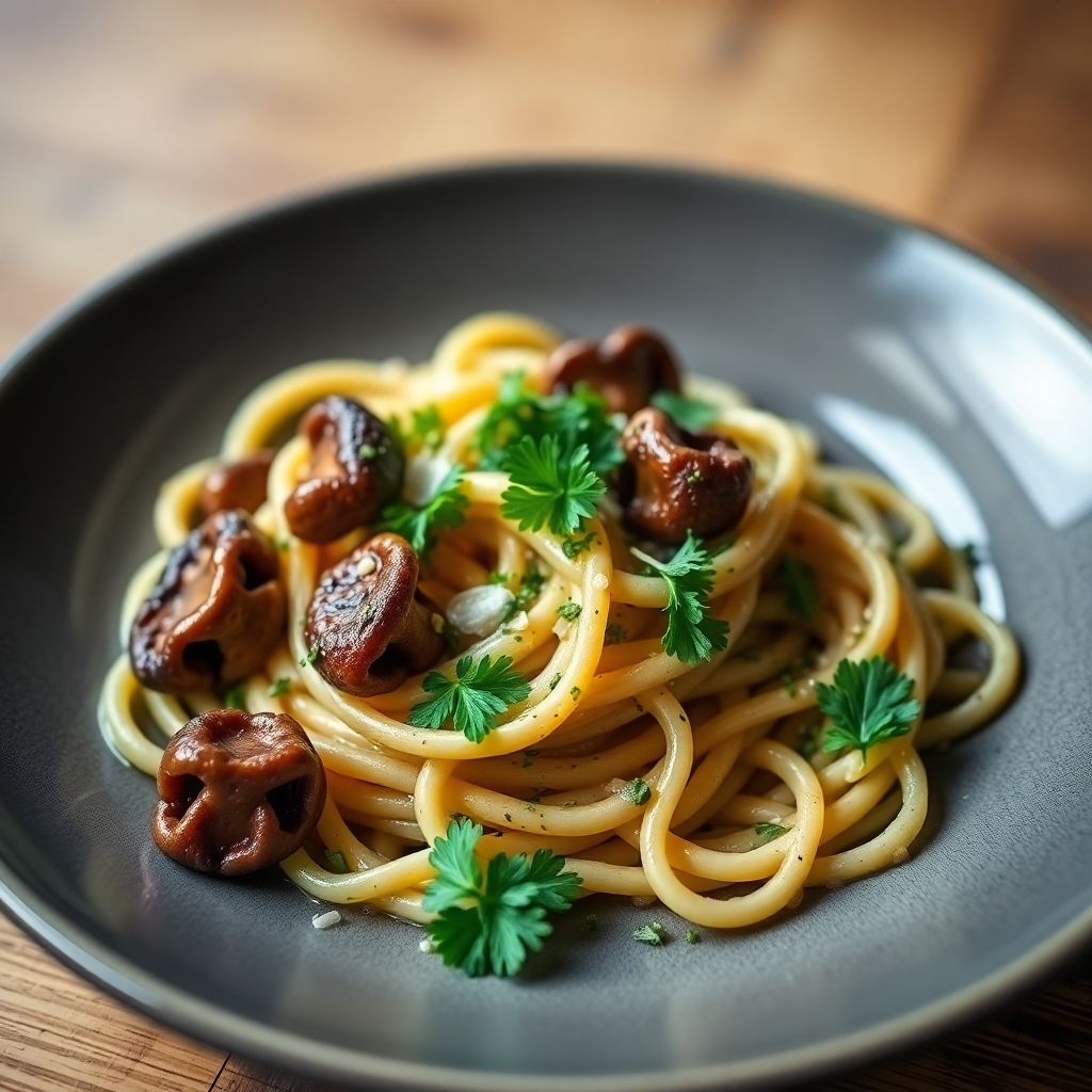 Pasta mit Rahm-Pfifferlingen