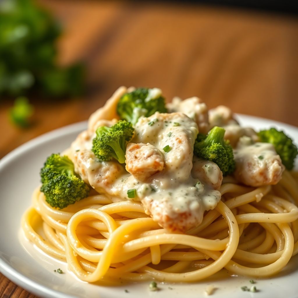 Huhn-Brokkoli-Gorgonzola-Pasta
