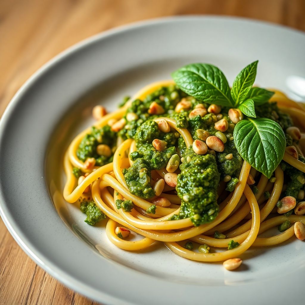Penne mit Pistazien-Pesto