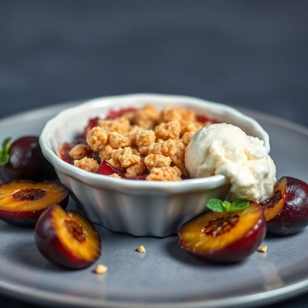Warmer Zwetschgen-Crumble
