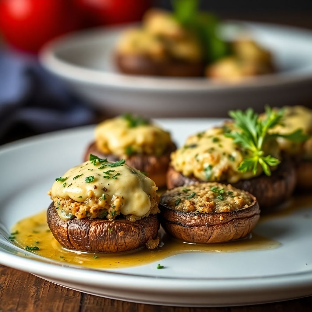 Gefüllte Champignons mit Kräuterbutter