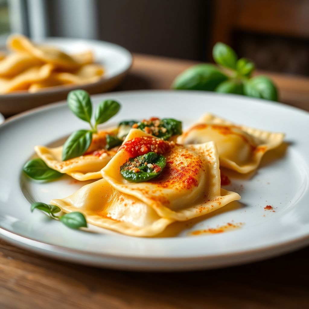 Ravioli mit Spinat-Ricotta-Füllung