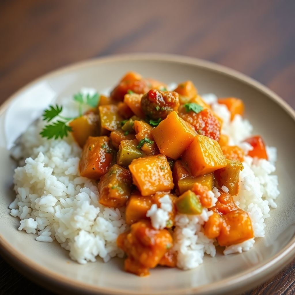 Schnelles Kokos-Gemüse-Curry mit Reis