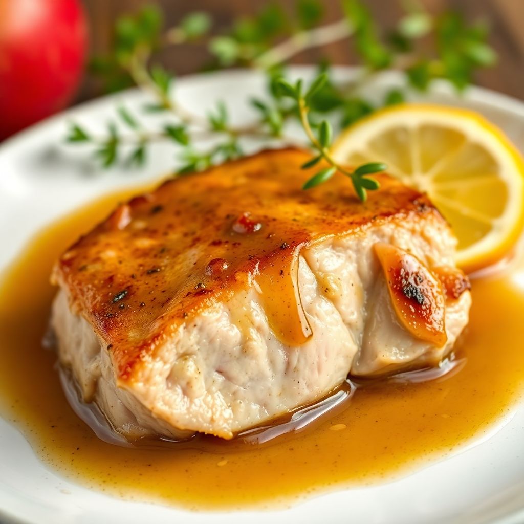Schweinefilet in Apfel-Apfelwein-Sauce