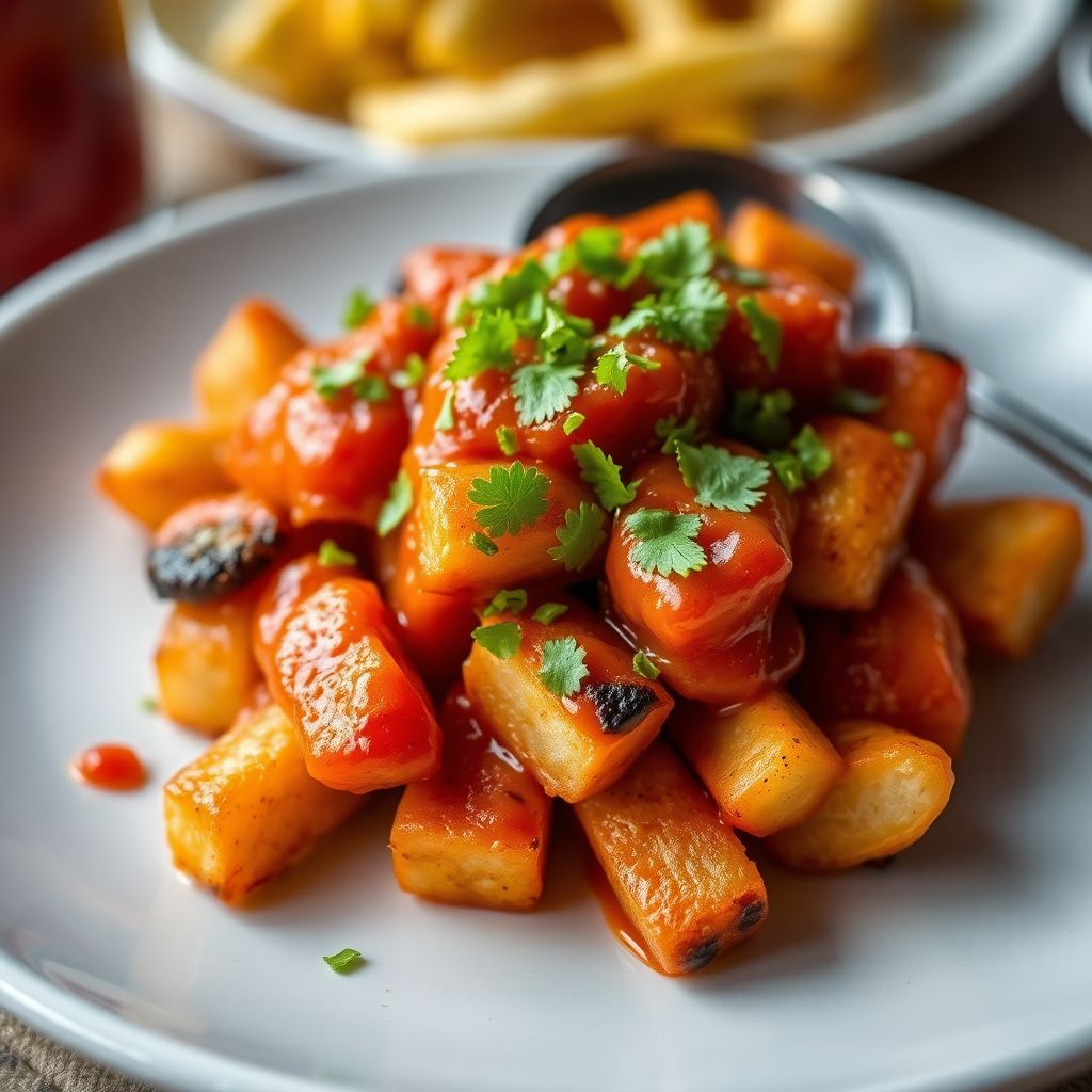 Tapas: Patatas Bravas mit Chili und Salsa-Brava (Tomate)