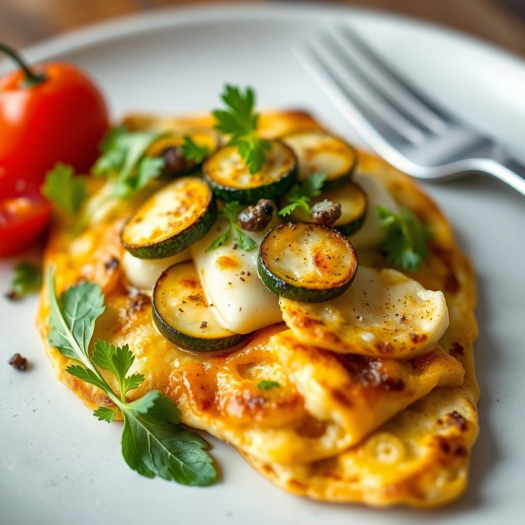 Spanische Tortilla mit Käse und Zucchini