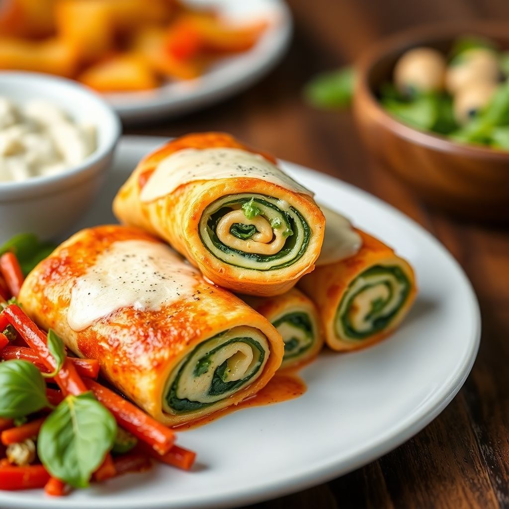 Spinat-Ricotta-Lasagne-Rollen