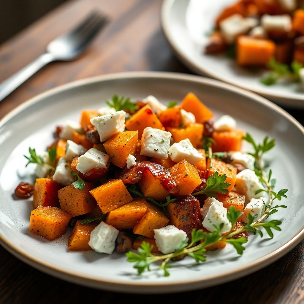Lauwarmer Süßkartoffel-Feta-Salat