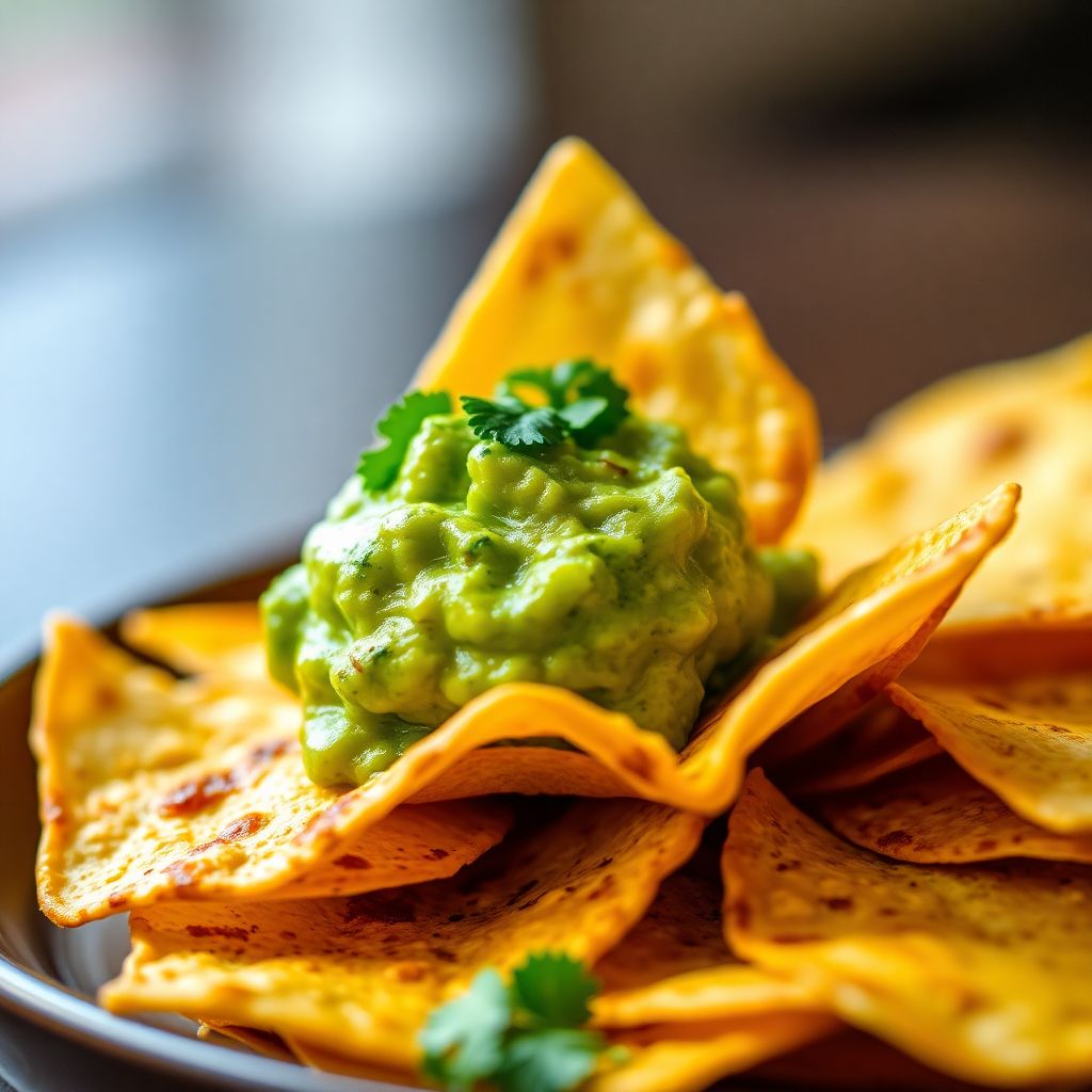 Tortilla-Chips mit Guacamole