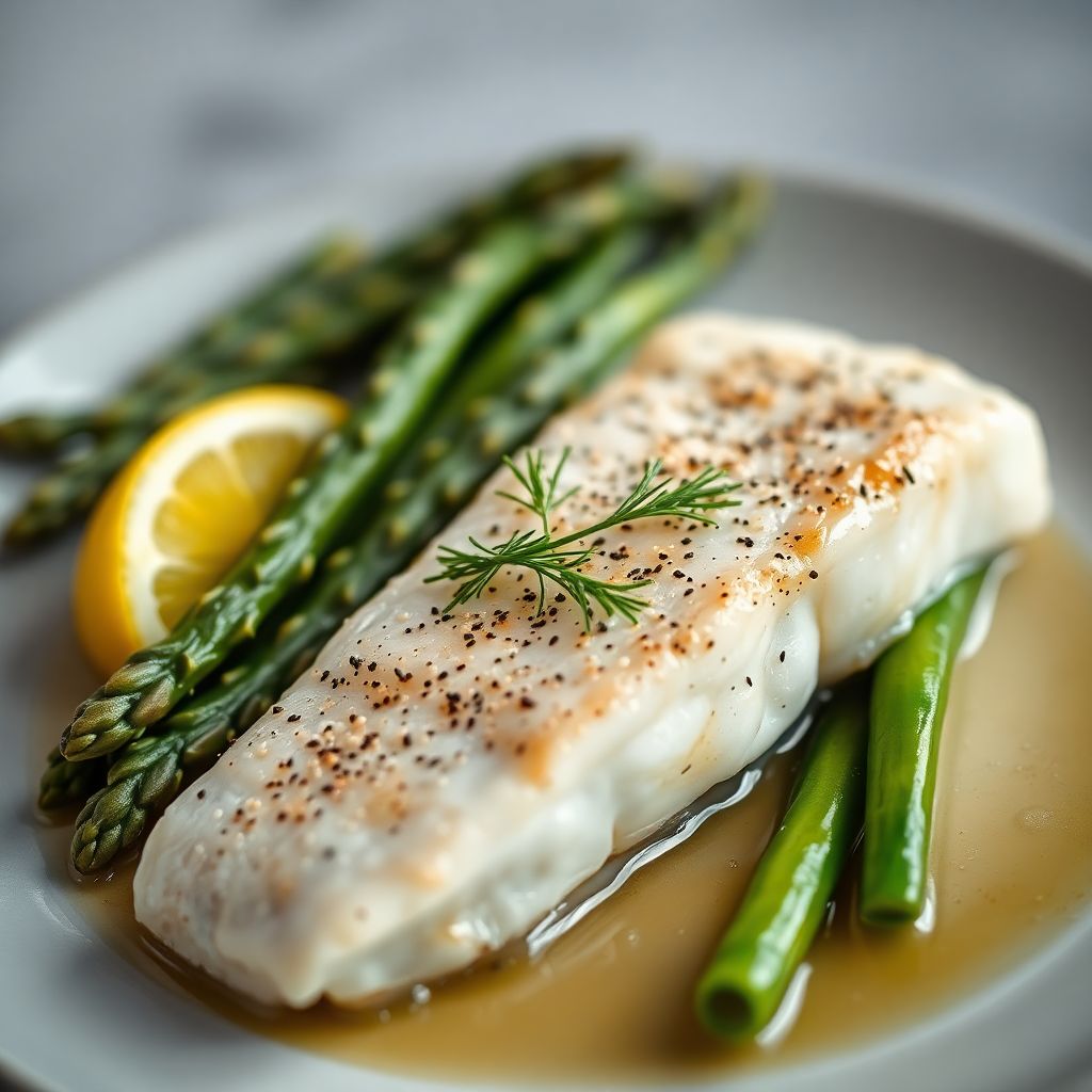Dill-Fischfilet mit grünem Spargel