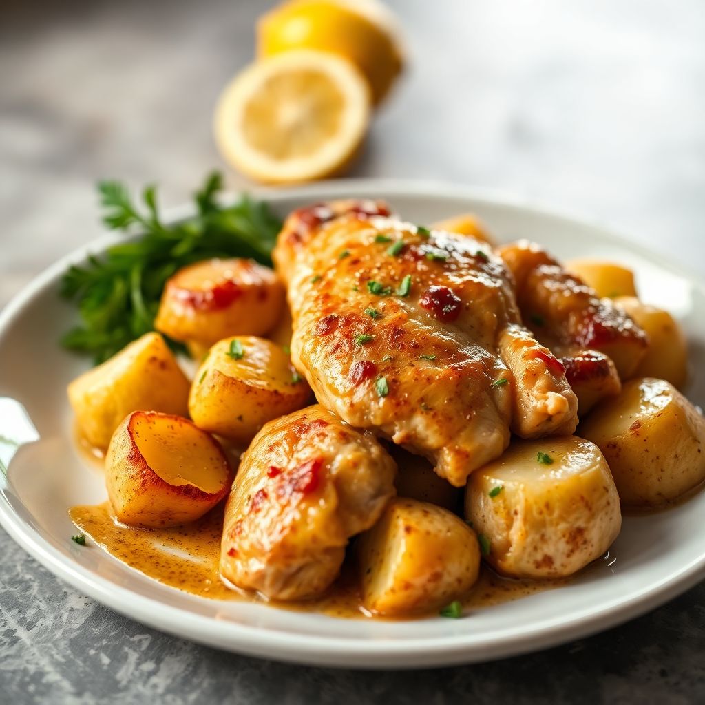 Zitronen-Hähnchen mit Kartoffeln