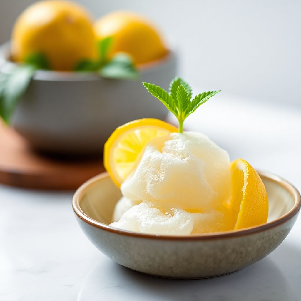 Erfrischendes Zitronensorbet